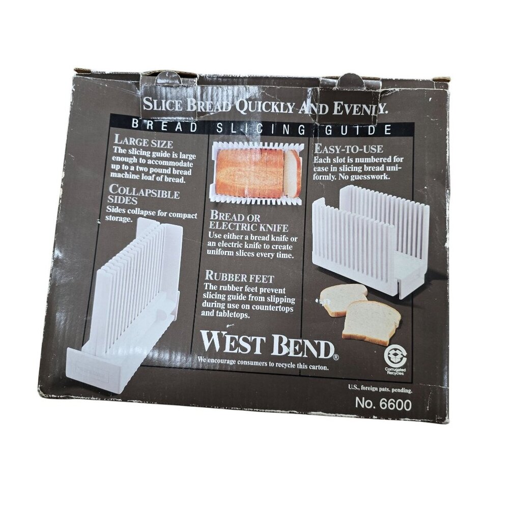 West Bend Bread Slicing Guide Model 6600 White - Picture 7 of 9